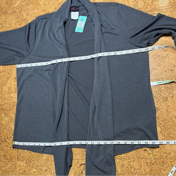 Torrid Gray Open Waterfall Lightweight Knit Sweater Cardigan Sz 2X(Torrid Sz 2) - Picture 8 of 10